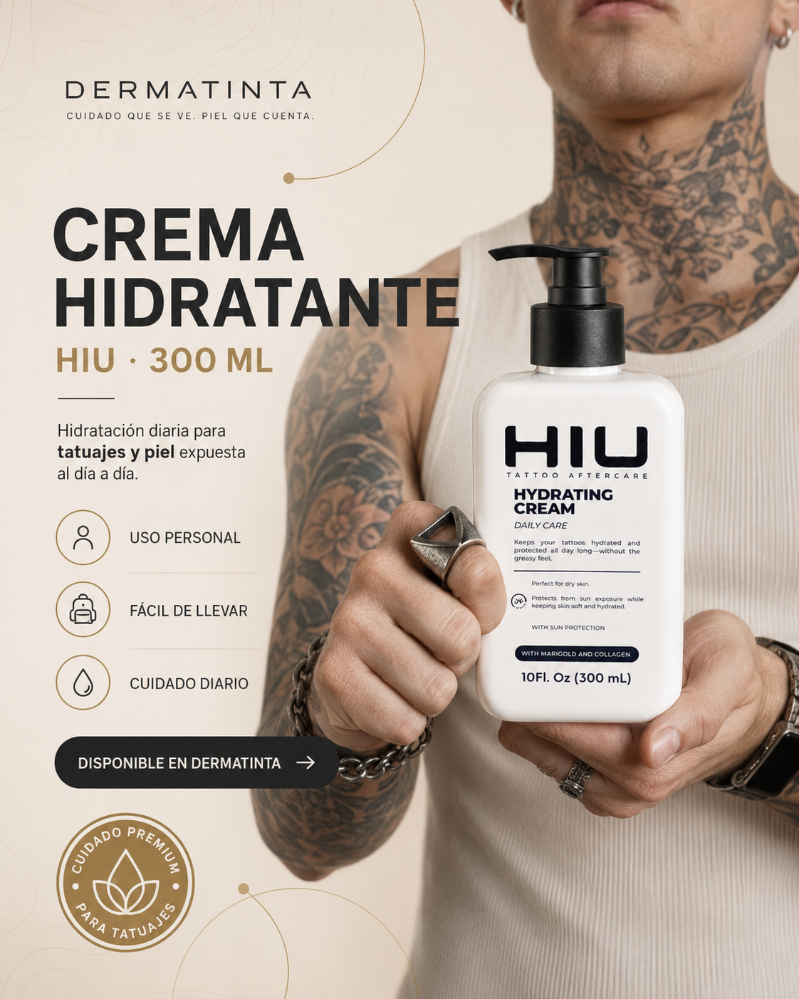 Crema Hidratante Diaria Para Piel Tatuada | 300ml