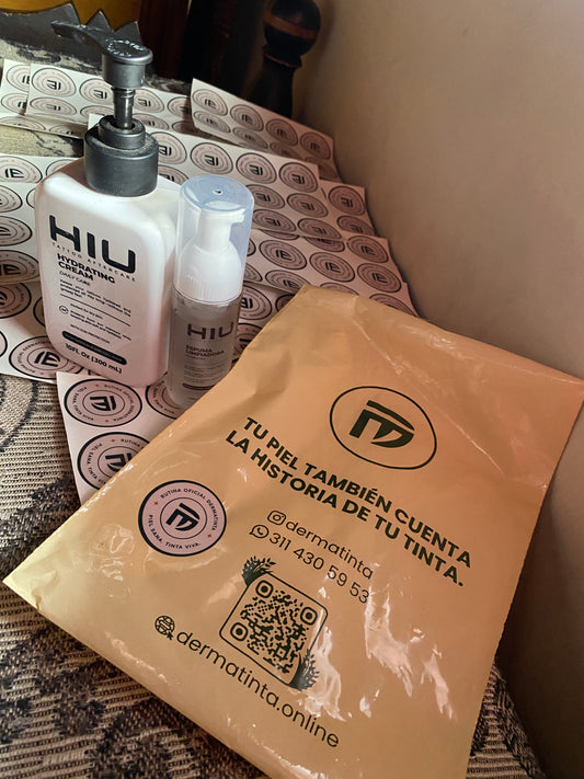 Kit rutina completa Dermatinta crema y espuma para tatuajes
