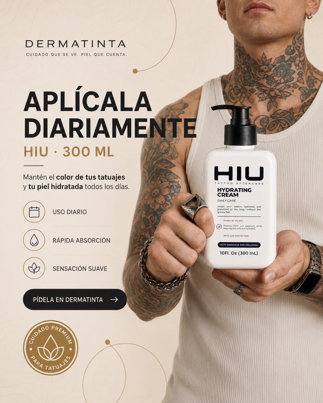 Crema Hidratante Diaria Para Piel Tatuada | 300ml