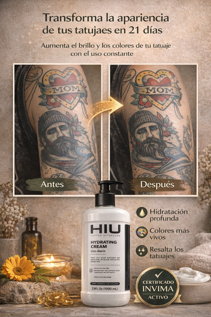 HIU Crema Hidratante para Piel Tatuada 300ml