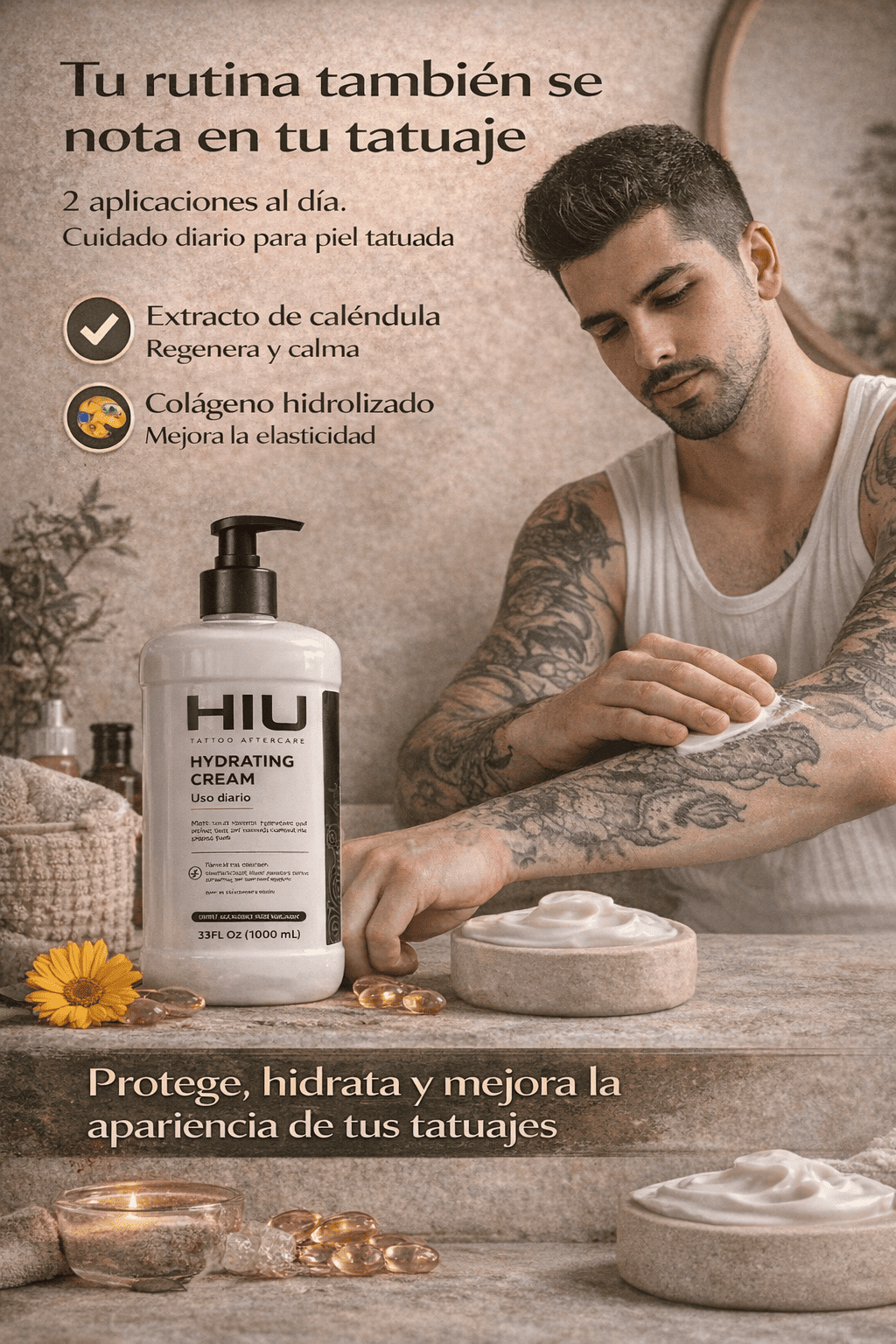 HIU Crema Hidratante para Piel Tatuada 300ml